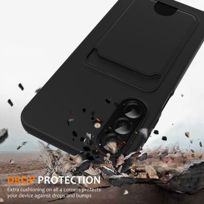 2. Etui na Samsung Galaxy A37 5G z TPU z uchwytem na kartę i smyczą crossbody - czarne