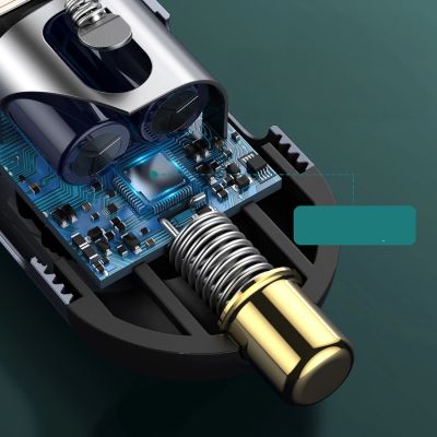 11. Ładowarka samochodowa Baseus Share Together 120W wieloportowa 2x USB-A + 2x USB-C - szara