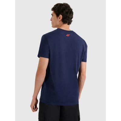 4. T-shirt regular z nadrukiem męski  4F 4FRAW25TTSHM3364-31S