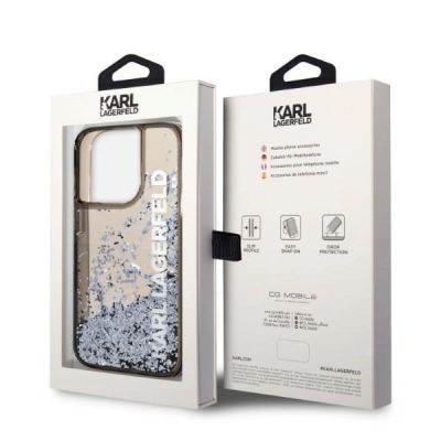 8. Etui Karl Lagerfeld Liquid Glitter Elong na iPhone 14 Pro Max - czarne