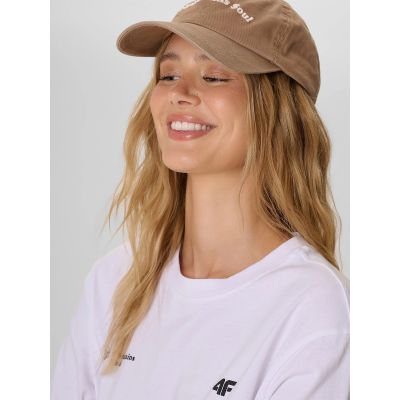3. T-shirt loose z nadrukiem damski 4F 4FKAW26TTSHF4507-10S
