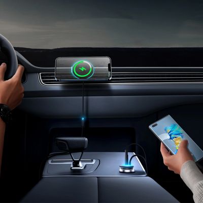 3. Ładowarka indukcyjna do samochodu MagSafe 15W USB C 25W Baseus CW01 - czarna