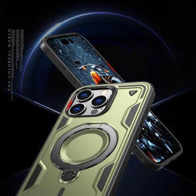 6. Etui Hybrid Armor Trendy z MagSafe na iPhone 16 Pro Max - zielone