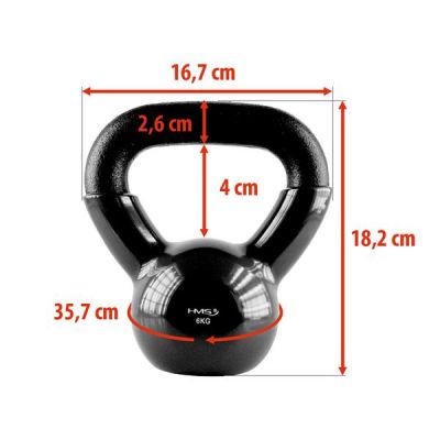18. Kettlebell żeliwny Black HMS KNV06 6kg