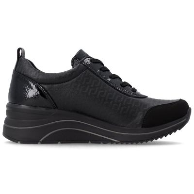 2. Półbuty damskie sneakersy na koturnie czarne Remonte Rieker D0T22-03