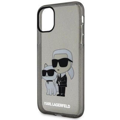 6. Etui Karl Lagerfeld Glitter Karl&Choupette na iPhone 11 / Xr - czarne