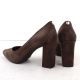 4. Czółenka na słupku w szpic zamszowe czekoladowe Sergio Leone PB216