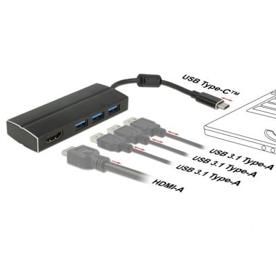 3. DeLOCK 63931 stacja dokująca USB 3.2 Gen 1 (3.1 Gen 1) Type-C Czarny