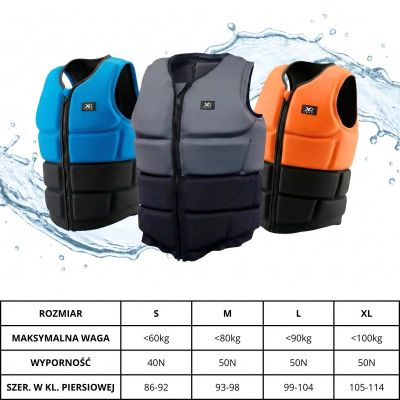 26. KAMIZELKA NEOPRENOWA ASEKURACYJNA SUP XQMAX R.M