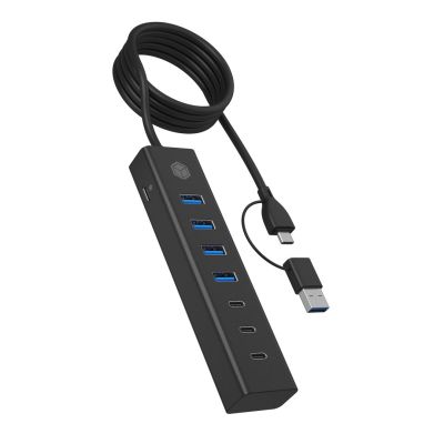 ICY BOX IB-HUB1737-C3 USB 3.2 Gen 1 (3.1 Gen 1) Type-C 5000 Mbit/s Czarny