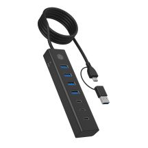 ICY BOX IB-HUB1737-C3 USB 3.2 Gen 1 (3.1 Gen 1) Type-C 5000 Mbit/s Czarny