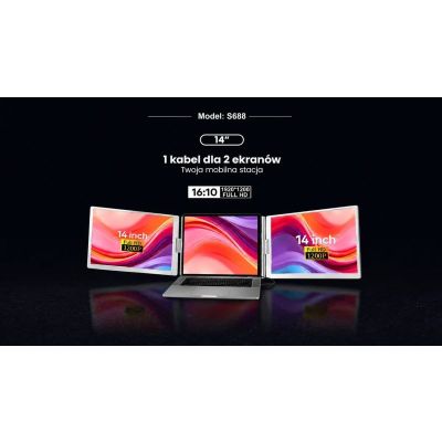 23. EXTRALINK SMART LIFE 14" 2-SCREEN MONITOR FOR LAPTOPS 12" TO 17.3"