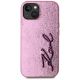 3. Etui Karl Lagerfeld Wrinkled Metal Signature na iPhone 15 - różowe