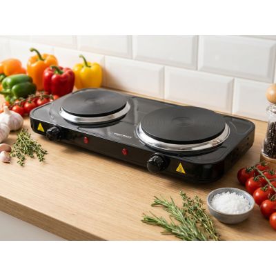 65. ESPERANZA KUCHENKA ELEKTRYCZNA YELLOWSTONE 1500W + 1000W CZARNA EKH014K