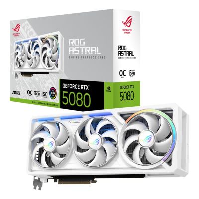 9. ASUS ROG Astral - -RTX5080-O16G-WHITE NVIDIA GeForce RTX 5080 16 GB GDDR7
