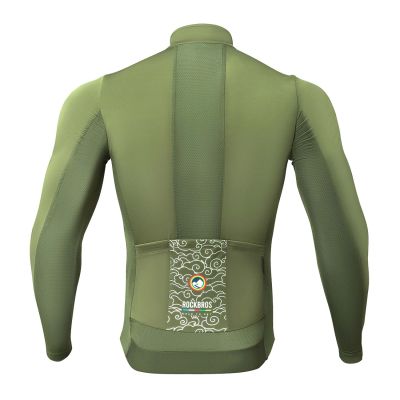 2. Bluza rowerowa Rockbros TLWT001 ROAD TO SKY wiatroszczelna ocieplana M - zielona