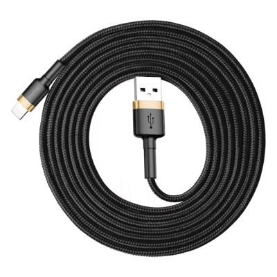 5. Kabel Baseus Cafule USB-A / Lightning 1.5A QC 3.0 2 m - czarno-złoty