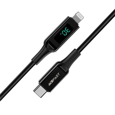 3. Acefast kabel MFI USB Typ C - Lightning 1,2m, 30W, 3A czarny (C6-01 Black)
