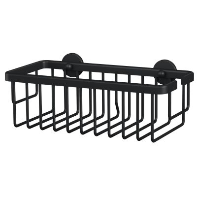 TESA MOON BLACK Aluminium Do zawieszenia na ścianę Koszyk prysznicowy