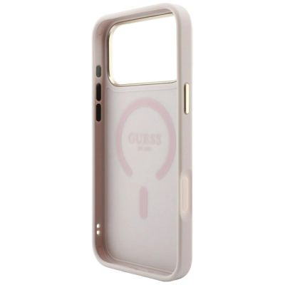 7. Etui Guess Embossed 4G Classic MagSafe na iPhone 17 Pro / 18 Pro - różowe