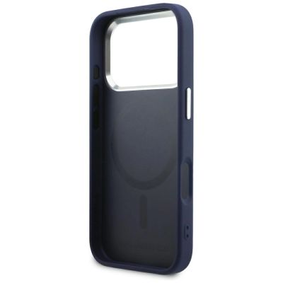 7. Etui Karl Lagerfeld Embossed Open Ring RSG Logo MagSafe na iPhone 18 Pro Max / 17 Pro Max - niebieskie