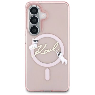 3. Etui Karl Lagerfeld IML KC Script MagSafe na Samsung Galaxy S26 - różowe