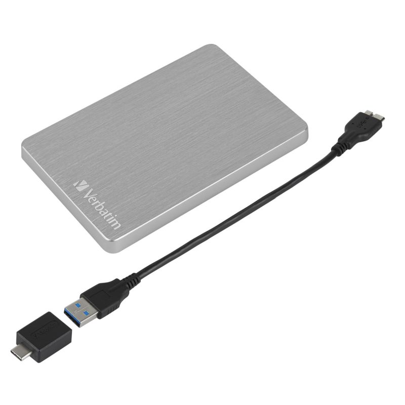 4. Verbatim Store 'n' Go ALU Slim zewnętrzny dysk twardy 1TB 2.5" USB Type-C 3.2 Gen 1 (3.1 Gen 1) Srebrny