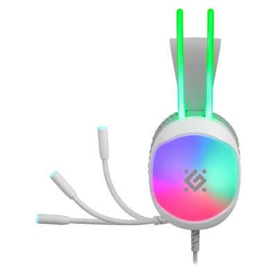 8. DEFENDER SŁUCHAWKI Z MIKROFONEM ECLIPSE RGB BIAŁE 62440