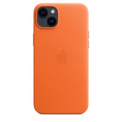 2. Etui skórzane Apple z MagSafe Orange, do iPhone 14 Plus