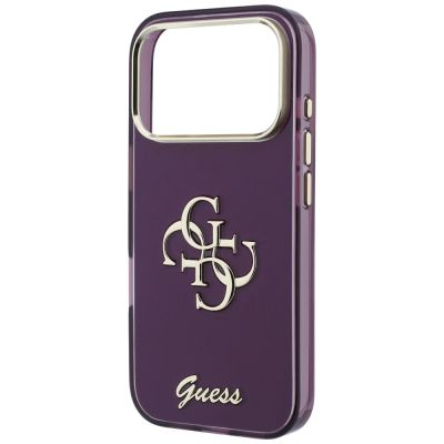 6. Etui Guess IML 4G Script Metal na iPhone 17 Pro / 18 Pro - burgundowe