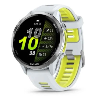 9. Zegarek sportowy Garmin Forerunner 970 Whitestone/Amp Yellow