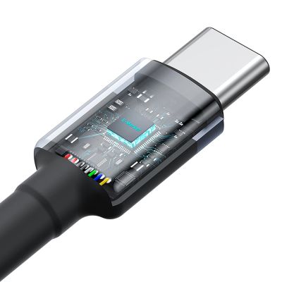 6. Kabel Baseus Cafule USB-C / USB-C 100W 1 m - czerwono-czarny i czarno-szary (2 szt.)