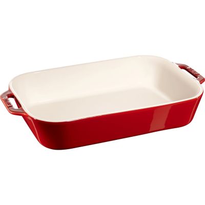 12. Prostokątny półmisek ceramiczny Staub - 4.5 litrów, Czerwony