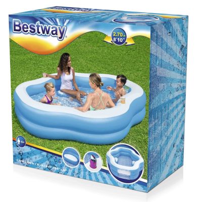 10. Bestway 54409 basen zewnętrzny naziemny Basen nadmuchiwany W kształcie owalnym Niebieski, Biały