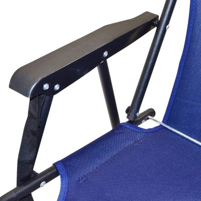 6. FOTEL TURYSTYCZNO PLAŻOWY Z PODŁOKIETNIKAMI 52X54X26/66CM SKŁADANY NIEBIESKI