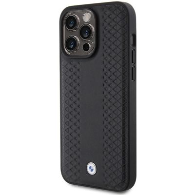 2. Etui BMW Leather Diamond Pattern na iPhone 15 Pro Max - czarne