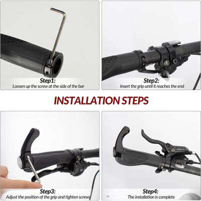 3. Rockbros chwyty rowerowe czarno-szare