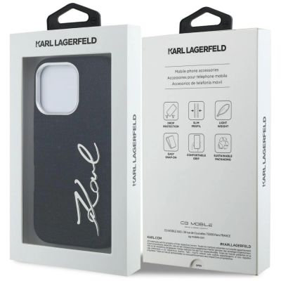 8. Etui Karl Lagerfeld FW Jeans Signature Logo na iPhone 16 Pro - czarne