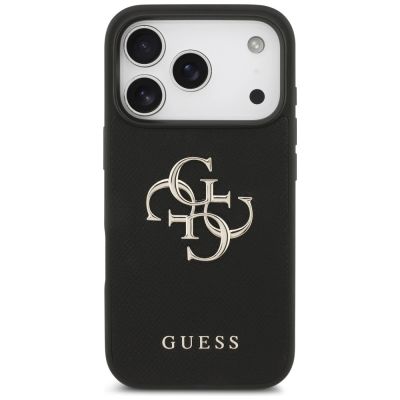 3. Etui Guess Grained Big 4G & Classic Logo na iPhone 17 Pro - czarne