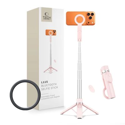 Selfie stick Tech-Protect L11S MagSafe Bluetooth - różowy