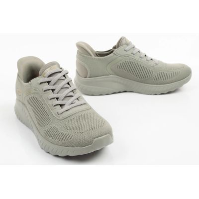 6. Skechers buty sportowe damskie Bobs Squad wsuwane SLIP-INS oliwkowe