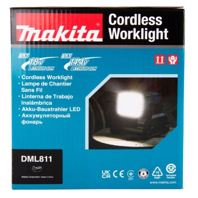 18. Makita Lampa LED 18V/14,4V DML811 1800lx/3000lm z zasilaniem AC