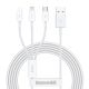 Baseus Superior 3w1 kabel USB - Lightning / USB Typ C / micro USB 3,5 A 1,5 m Biały (CAMLTYS-02)