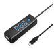 Hub USB Orico PW3UR25-C3 4-portowy 3x USB-A 3.0 1x RJ45 2.5G Ethernet 0,5 m - czarny