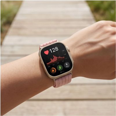 4. Pasek Tech-Protect Nylon an Huawei Watch Fit 3 / 4 / 4 Pro / 5 / 5 Pro - różowy