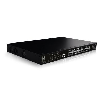 3. Zarządzalny przełącznik PoE+ LevelOne GB/L2 28-portowy 19" 390W 1Gbps