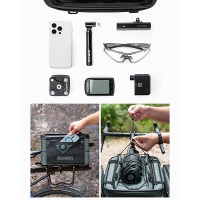 15. Torba rowerowa Rockbros A30 ROAD TO SKY składana na bagażnik 15-30 l - szara