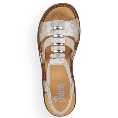 17. Sandały komfortowe damskie wsuwane na gumki Rieker 62850-90