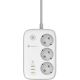 Listwa sieciowa Forcell F-Energy 3x schuko, USB-C 30W, 3x USB-A QC3.0 PD WiFi Tuya 2500W 10A