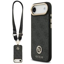 Etui Guess 4G Strass Logo & Big Strap Metal Buttons MagSafe na iPhone Air - czarne